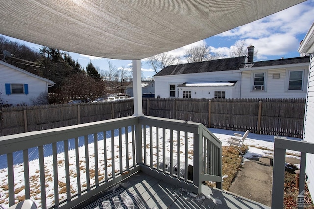 29 Railroad Ave, Chatham, NY 12037 - snow covered deck with a fenced backyard