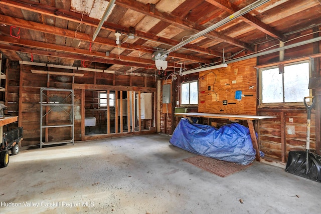 garage featuring electric panel