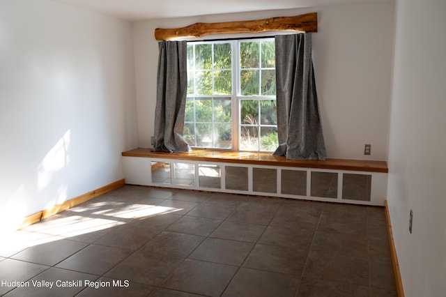 tiled spare room featuring plenty of natural light