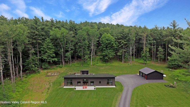 501 Birch St, Copake, NY 12516 - view from above of property with a heavily wooded area