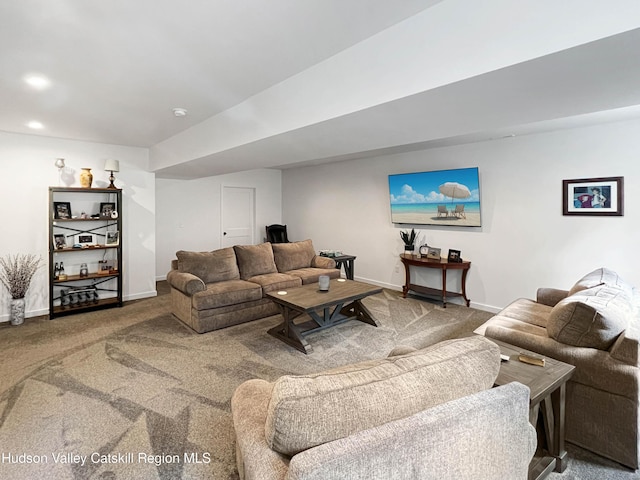 501 Birch St, Copake, NY 12516 - living room featuring carpet floors and recessed lighting