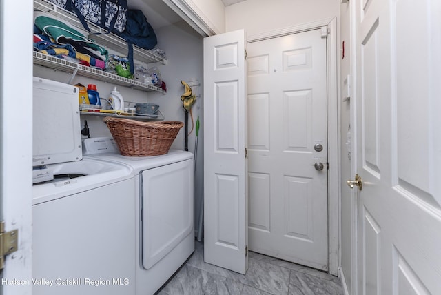 217 Aspen Ter, Poughkeepsie, NY 12601 - laundry room with laundry area, marble finish floor, and washer and dryer