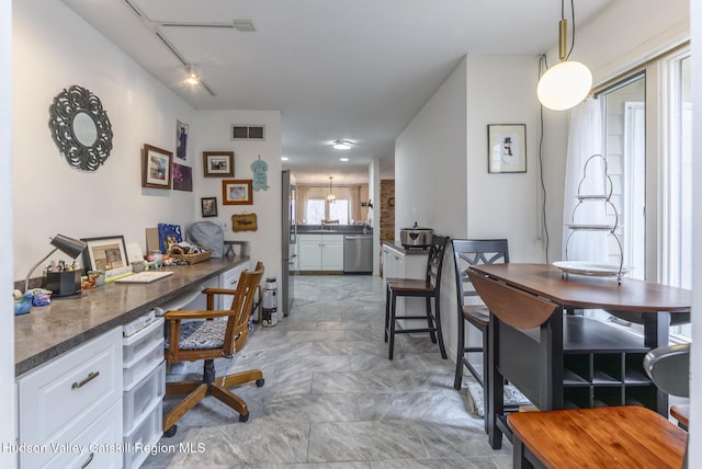 217 Aspen Ter, Poughkeepsie, NY 12601 - interior space featuring rail lighting and visible vents