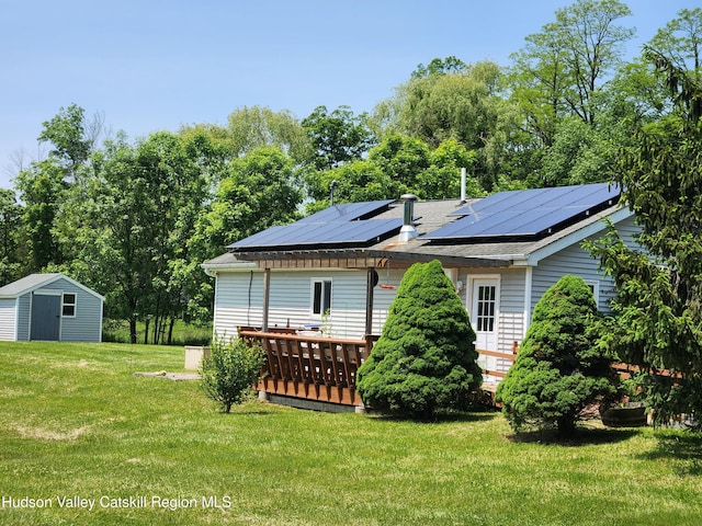 2773 Lucas Tpke, Accord, NY 12404 - back of property featuring solar panels and a yard