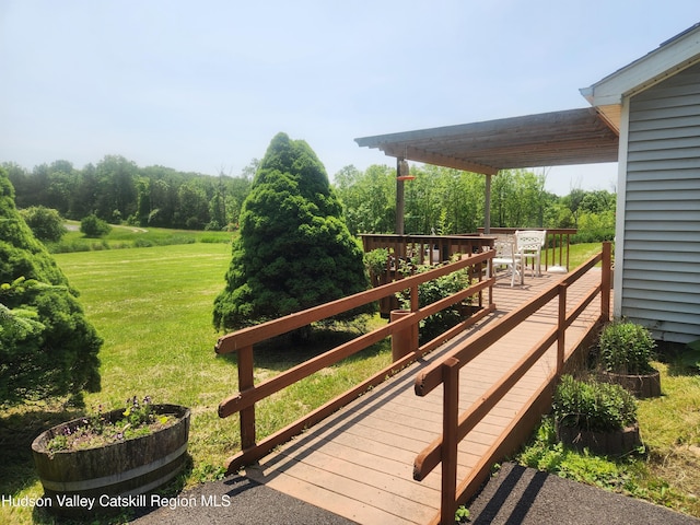 2773 Lucas Tpke, Accord, NY 12404 - wooden deck featuring a yard