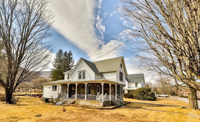 51 Division St, Hunter, NY 12442 - rear view of property with covered porch