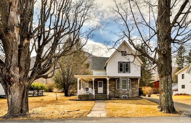 51 Division St, Hunter, NY 12442 - view of front of house featuring a porch and a shingled roof