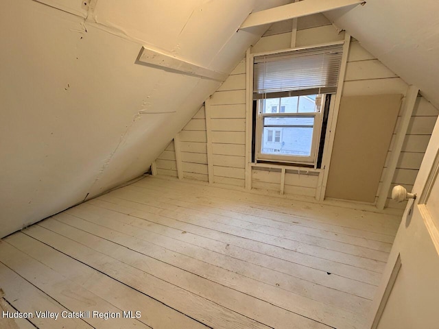 view of unfinished attic