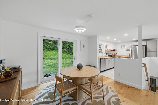 200 Wilbur Ave, Kingston, NY 12401 - dining area featuring light wood finished floors and recessed lighting