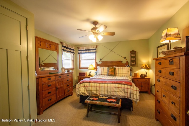 526 Taghkanic Rd, Elizaville, NY 12523 - bedroom featuring light carpet and ceiling fan