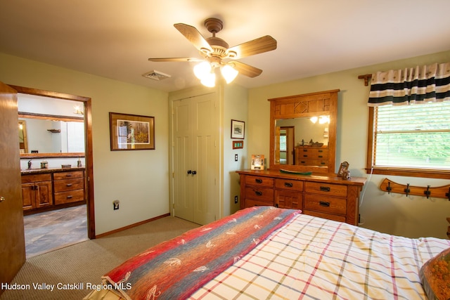 526 Taghkanic Rd, Elizaville, NY 12523 - bedroom featuring light colored carpet, baseboards, and a ceiling fan