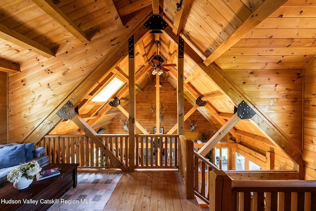 422 Waterview Dr, Andes, NY 13731 - bonus room with wooden ceiling, wood-type flooring, and ceiling fan