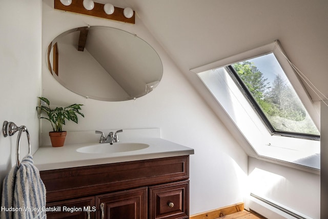 422 Waterview Dr, Andes, NY 13731 - bathroom featuring a skylight and vanity