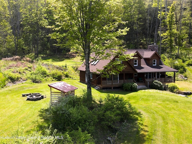 422 Waterview Dr, Andes, NY 13731 - view of subject property with a heavily wooded area