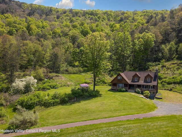 422 Waterview Dr, Andes, NY 13731 - aerial view of property and surrounding area featuring a forest