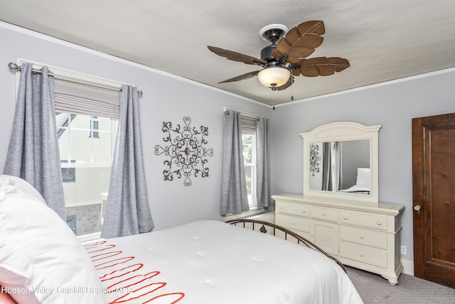 71 Melrose Ave, Albany, NY 12203 - bedroom featuring crown molding, ceiling fan, and carpet floors