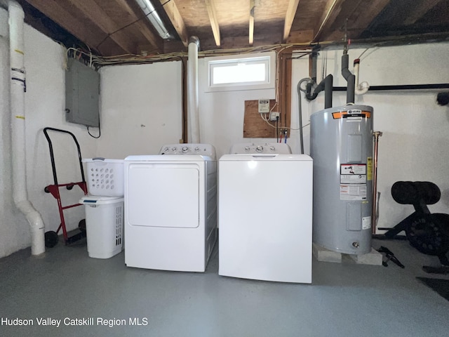 14 Brown Rd, Copake, NY 12516 - laundry room with water heater, electric panel, and washer and dryer
