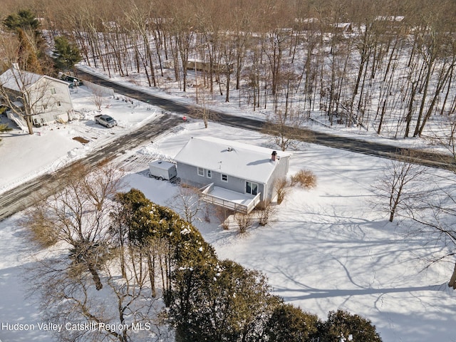 view of snowy aerial view