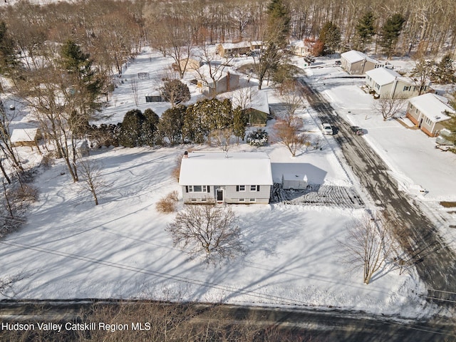 view of snowy aerial view