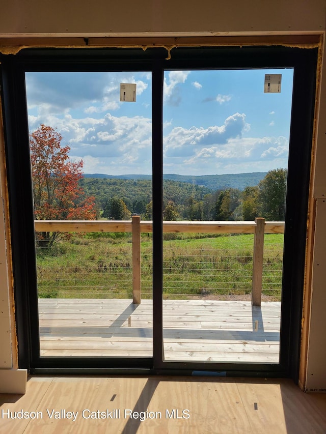 entryway with a rural view