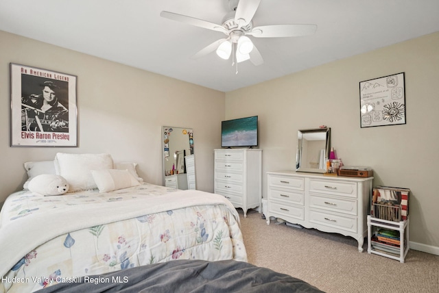 20 Cedar Ridge Rd, Stone Ridge, NY 12484 - bedroom featuring light colored carpet and a ceiling fan