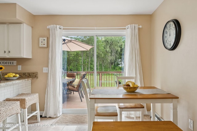 20 Cedar Ridge Rd, Stone Ridge, NY 12484 - dining room with baseboard heating and light tile patterned floors