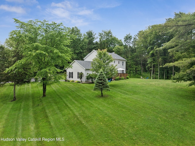 20 Cedar Ridge Rd, Stone Ridge, NY 12484 - view of green lawn with a deck