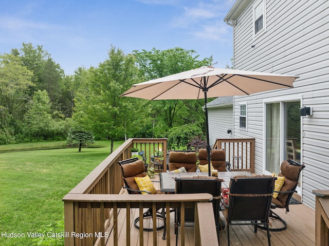 20 Cedar Ridge Rd, Stone Ridge, NY 12484 - wooden terrace with a lawn