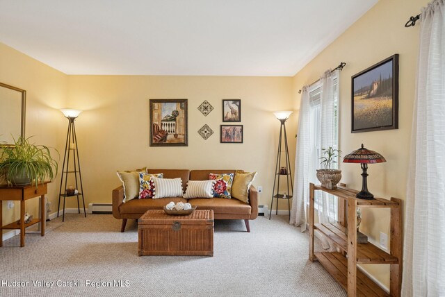 20 Cedar Ridge Rd, Stone Ridge, NY 12484 - living room featuring baseboard heating and carpet floors