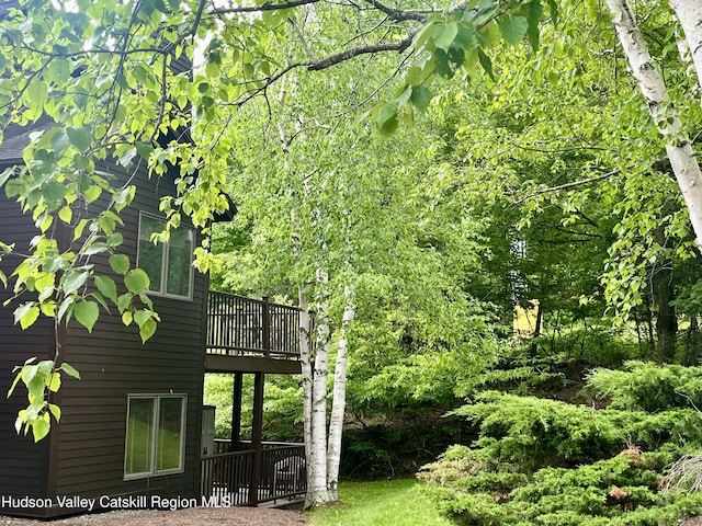 82 Liftside Dr Unit A13, Hunter, NY 12442 - view of yard featuring a wooden deck