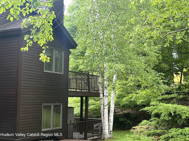 82 Liftside Dr Unit A13, Hunter, NY 12442 - view of home's exterior featuring a wooden deck