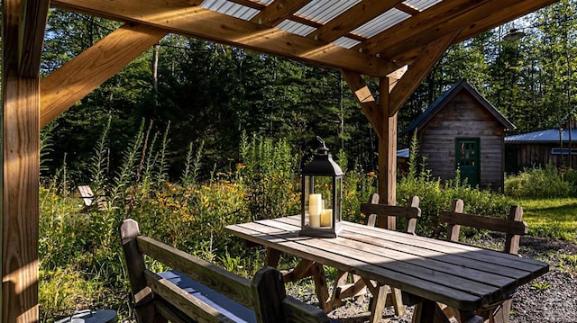 214 Fog Hill Rd, Austerlitz, NY 12017 - view of patio / terrace featuring an outbuilding and a storage unit