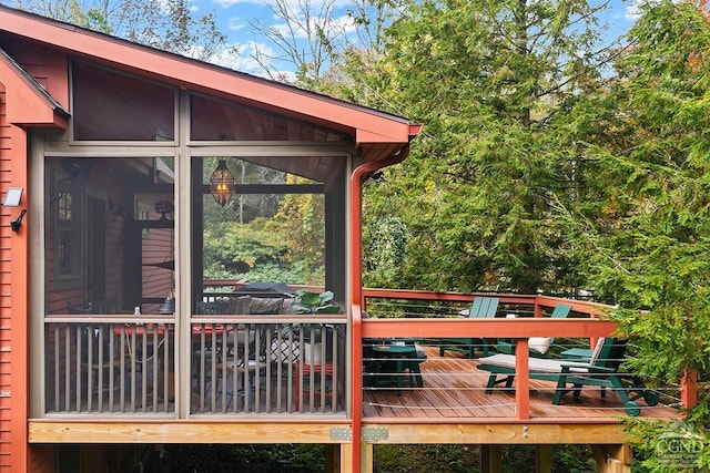 214 Fog Hill Rd, Austerlitz, NY 12017 - wooden terrace featuring a sunroom