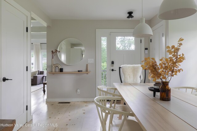 dining area with plenty of natural light