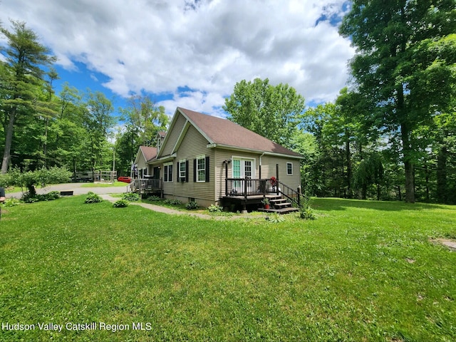 83 Buffalo Rd, Saugerties, NY 12477 - view of side of property featuring a yard and a deck