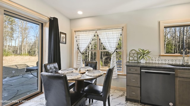 dining room with sink