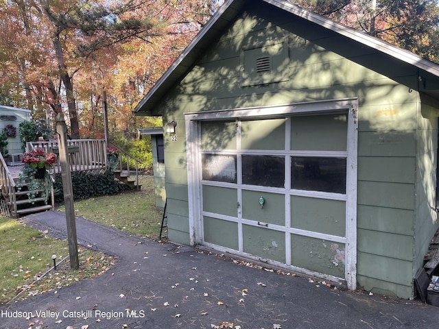 view of garage