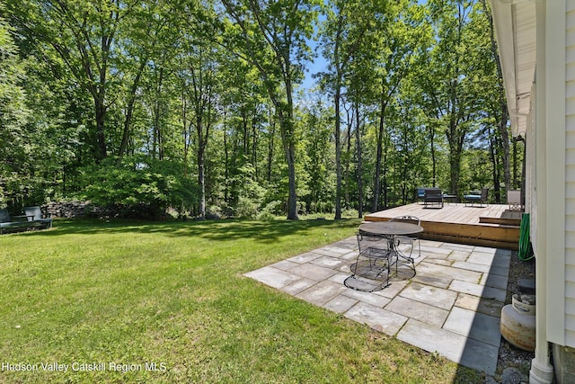 766 County Route 2, Accord, NY 12404 - view of green lawn with a deck and a patio area