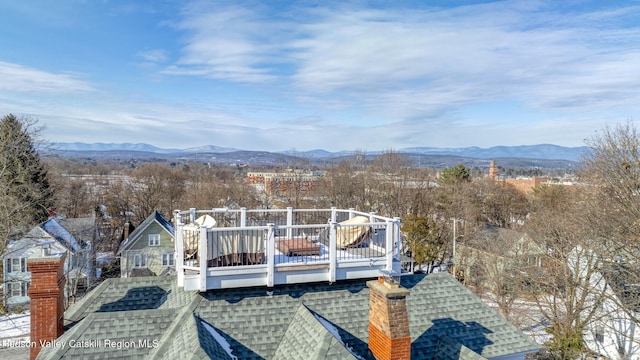 aerial view featuring a mountain view