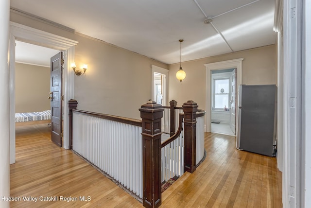 hall featuring light hardwood / wood-style flooring