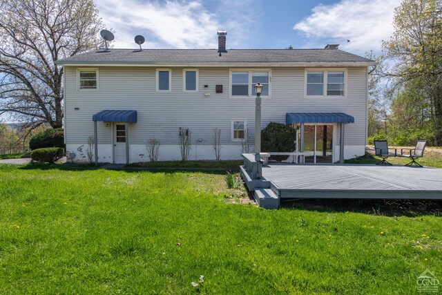 1536 State Route 213, Marbletown, NY 12440 - rear view of house featuring a deck and a yard