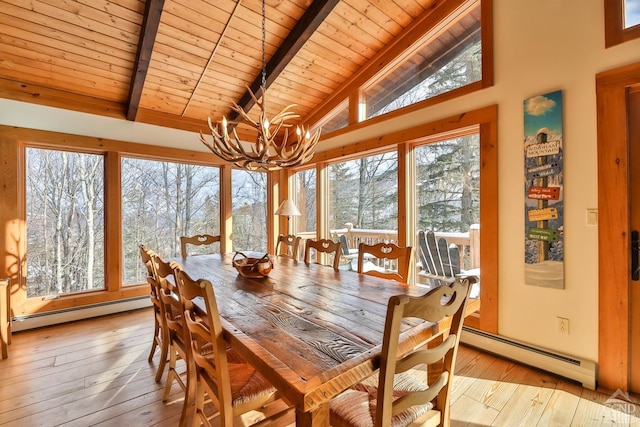 90 Club Rd, Windham, NY 12496 - sunroom / solarium with a baseboard radiator and a chandelier