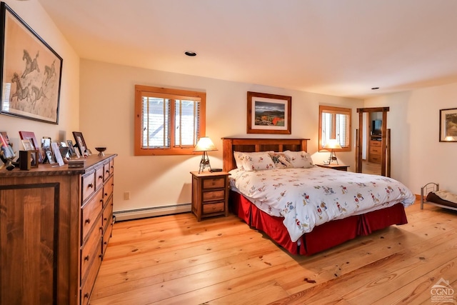 90 Club Rd, Windham, NY 12496 - bedroom featuring baseboard heating and light wood finished floors