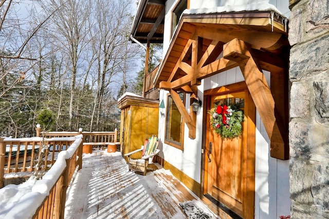 90 Club Rd, Windham, NY 12496 - view of snow covered deck