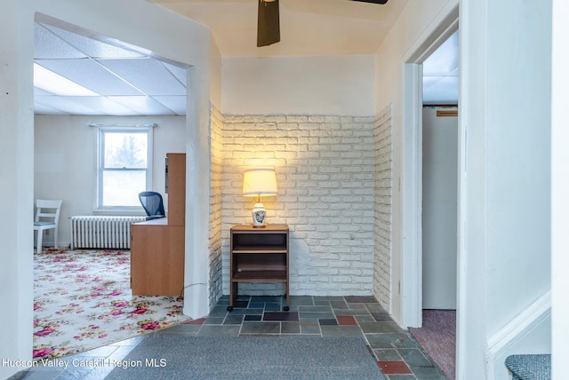 hall with radiator heating unit