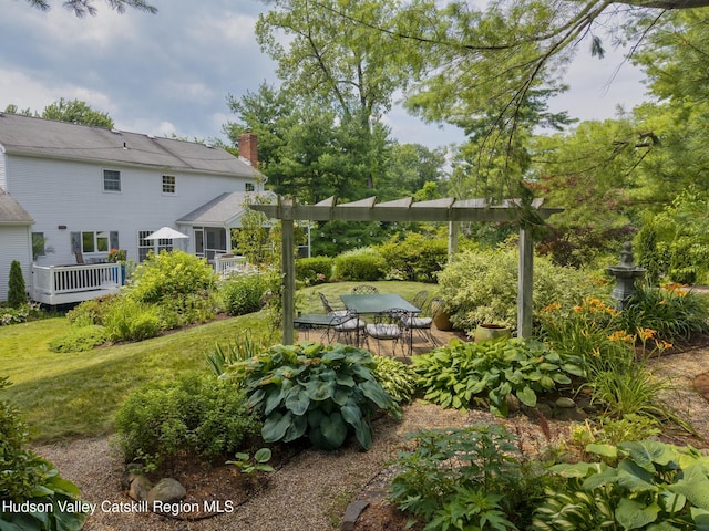 157 Hillside Ter, Kingston, NY 12401 - view of yard featuring outdoor dining area and a deck