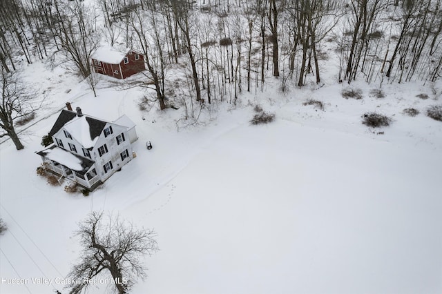 view of snowy aerial view