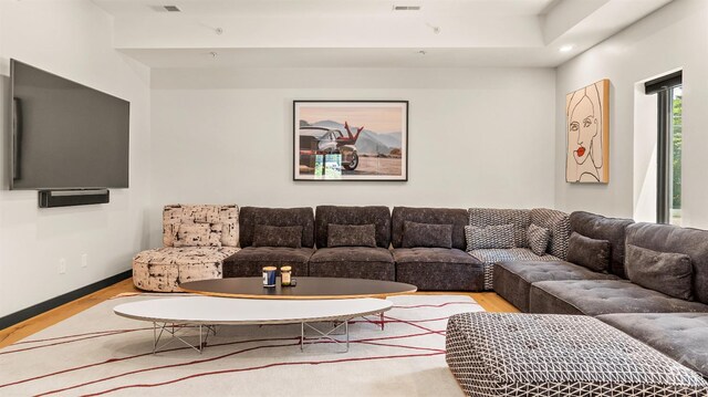 7717 Main St, Hunter, NY 12442 - living area featuring wood finished floors and recessed lighting