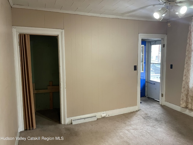 63 Gill St, Kingston, NY 12401 - carpeted spare room featuring a ceiling fan, baseboards, and crown molding