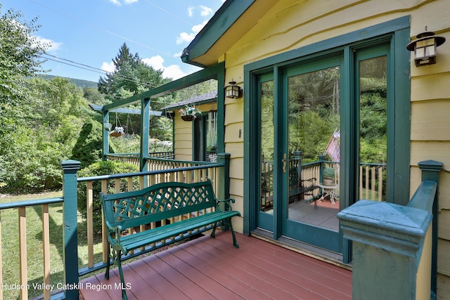 view of wooden deck